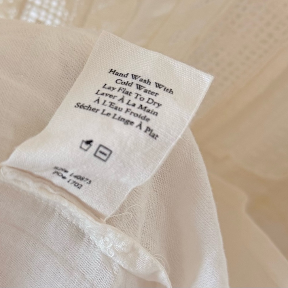 LOVESHACKFANCY STELLA MINI RUFFLE DRESS Antique White Size Large - Picture 7 of 16